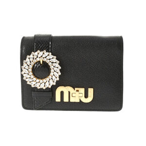 Miu Miu Madras Chain Black Goatskin Lambskin Shoulder Bag